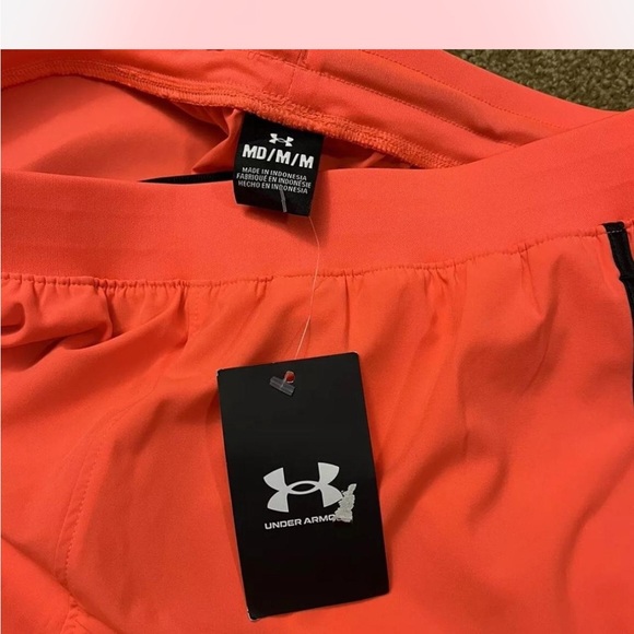 Under Armour Athletic Activewear Shorts, Orange Color, Men’s Size M - Picture 4 of 6